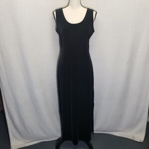 K.C. Spencer New York VTG 8 Dress Maxi Velvet  Velveteen Black Layering Holiday